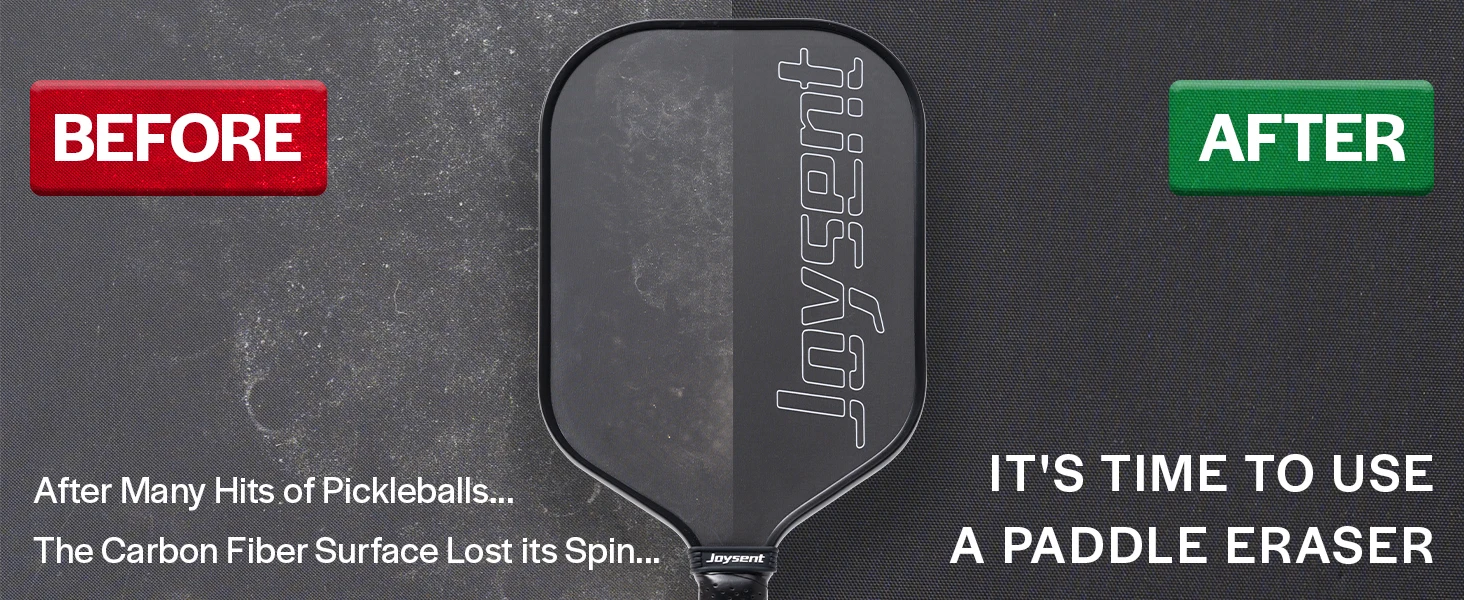 Joysent Pickleball Paddle Eraser Carbon Fiber Pickle Ball Racket Cleaner Rubber Eraser To Remove Ball Residue Dirt And Scratches