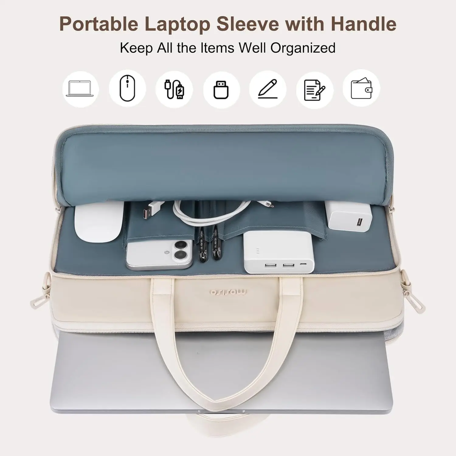 Laptop Bag 15 15.6 16 inch Notebook Sleeve Case for M1 M2 M3 M4 Macbook Air Pro Huawei Asus Dell Office Travel Computer Handbag
