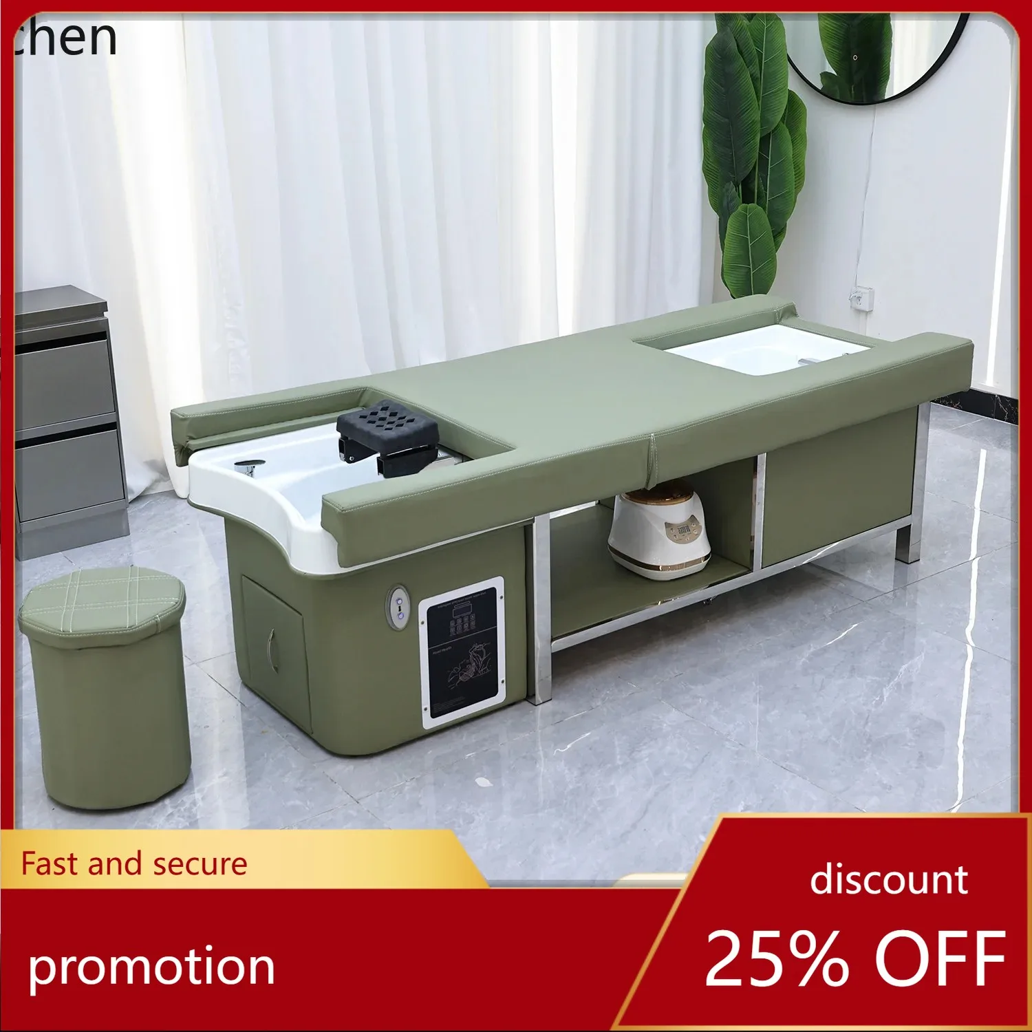 

HXL Automatic Lifting Head Therapy Bed Shampoo Bed Beauty Salon Water Circulation Steaming