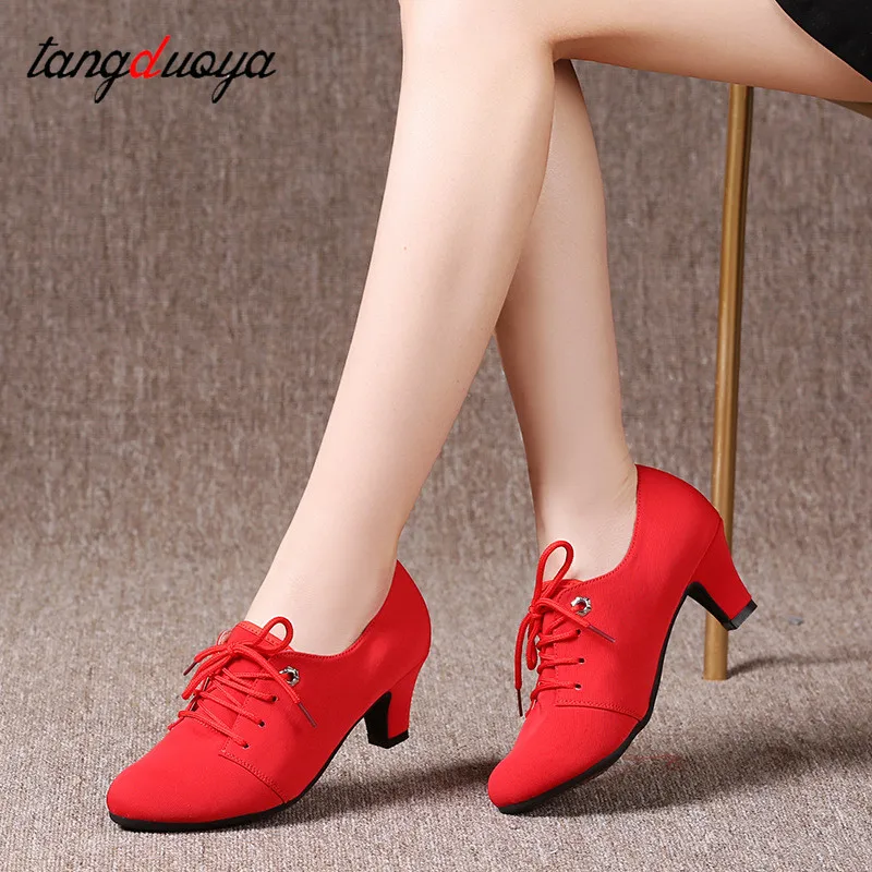 New latin dance shoes for woman ladies ballroom practice shoes women high heel 3.5/5cm Outdoor rubber soles dancing modern shoes