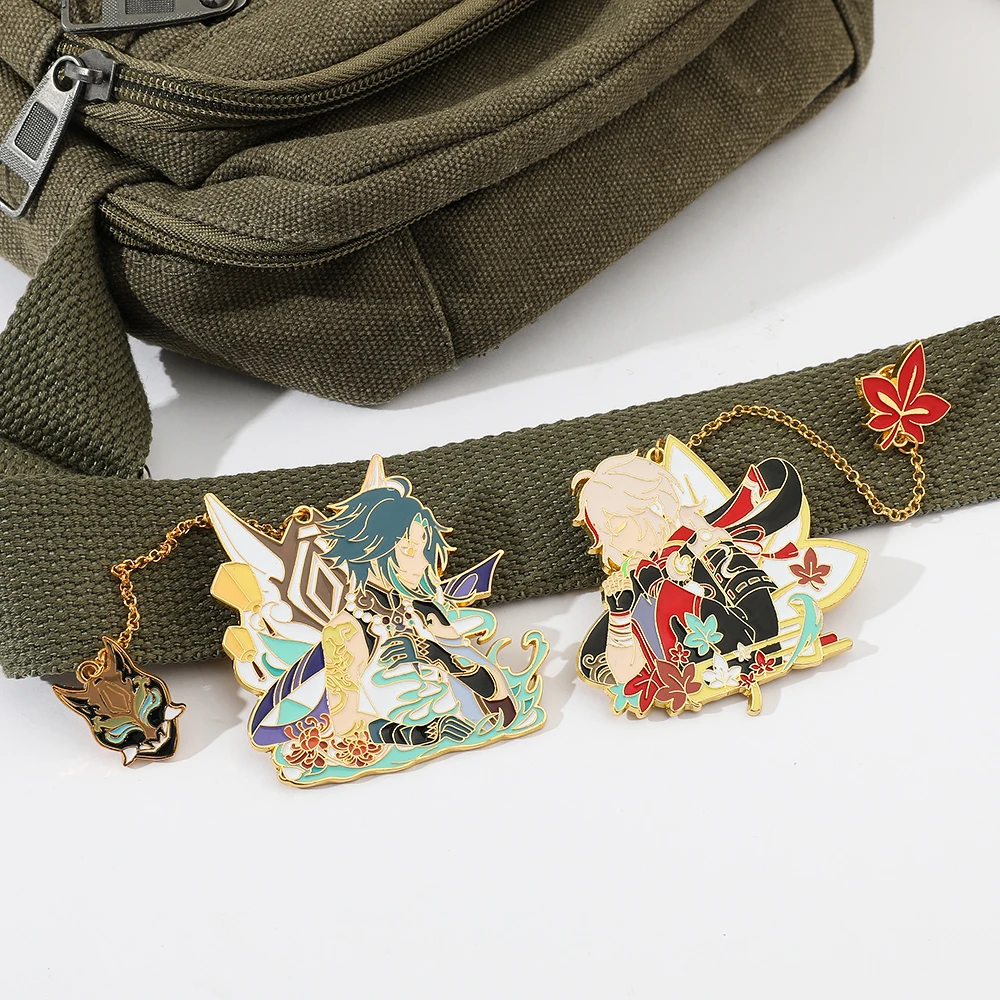 Kaedehara Kazuha Genshin Impact Xiao Cosplay Accesories Cartoon Enamel Pin Anime Figure Game Metal Badge Brooch Pin Collection