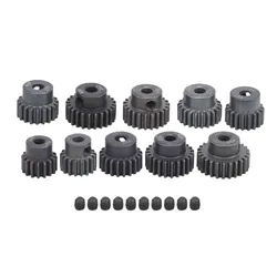10Pcs/Set 16T‑25T 7075 48P Steel RC Car Motor Gear Pinion for 1/8 1/10 Brushless Motor