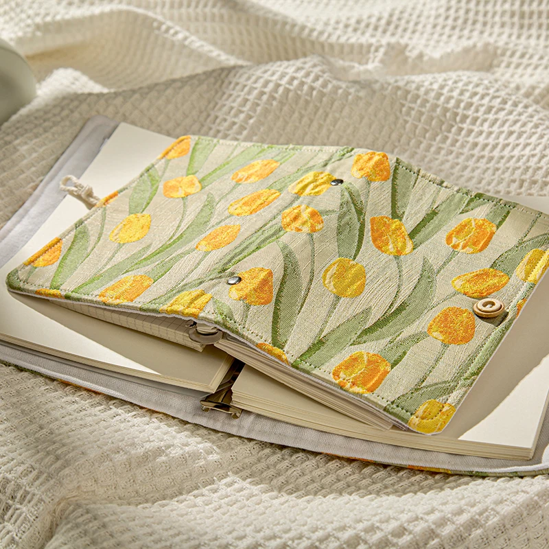 Tulip Fabric Noodle Cotton Little Fresh A5 A6 Loose Leaf Handmade Ledger Literary Handmade Notebook Thickening