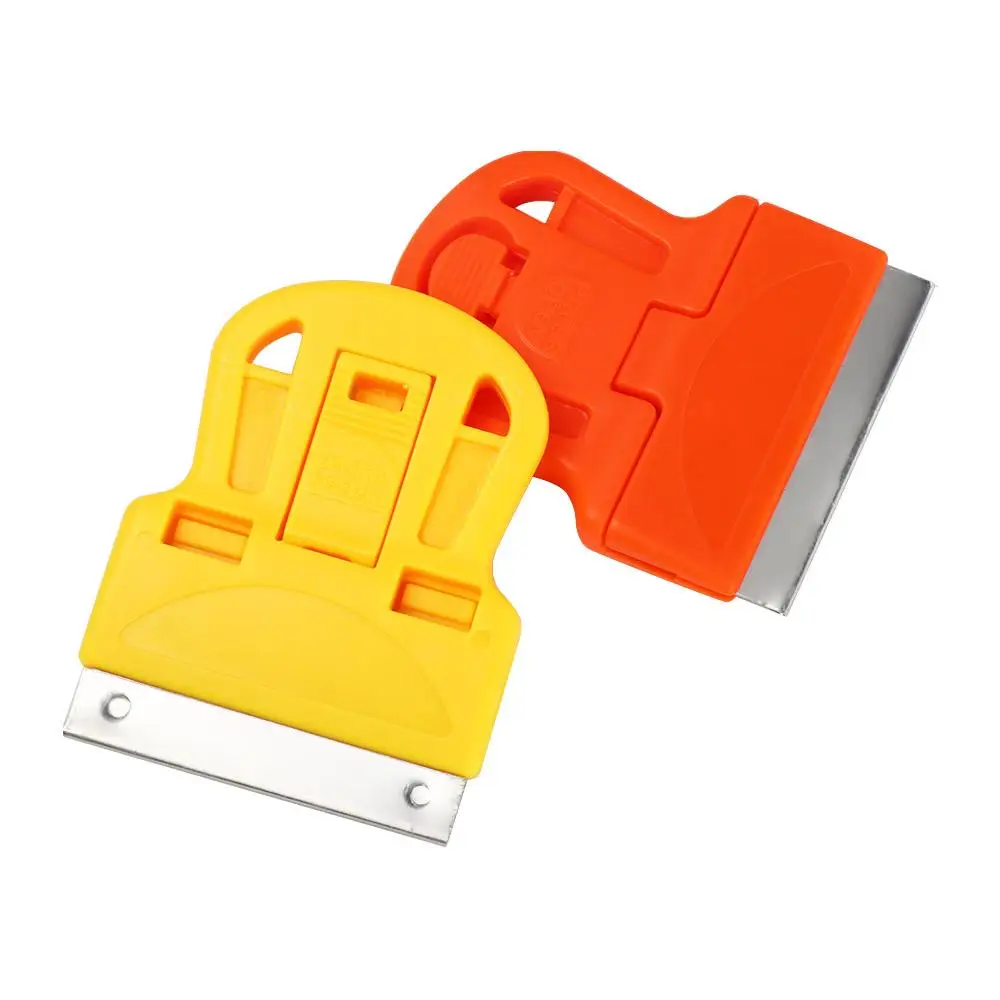 Mini Plastic Scraper With Blade Steel Blade Squeegee One-Sided Cleaner For Cars