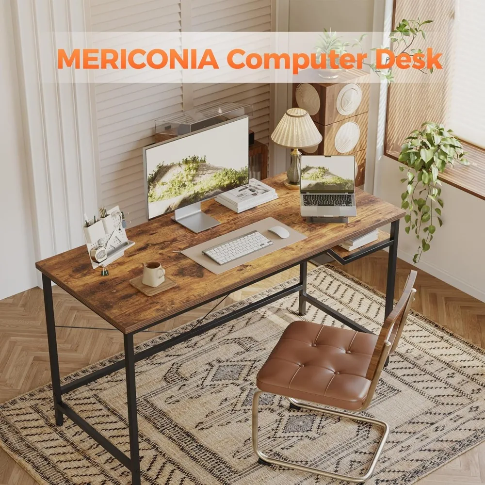 Compact Gaming Desk 55x24 - Modern Minimalist Design for Small Home Offices, Ideal Study Table for Students and Writers