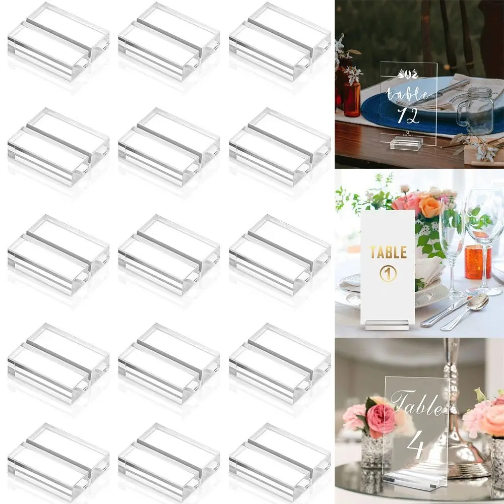 1pcs Acrylic Stands Place Card Holders Table Number Stands Clear Card Display Stand for Table Wedding Photos Office Home