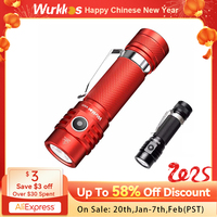 Wurkkos WK03 LED Flashlight 18650 Torch 1800LM ATR Luminus SST40 Rechargeable USB C Light IP68 Waterproof for Hiking Camping