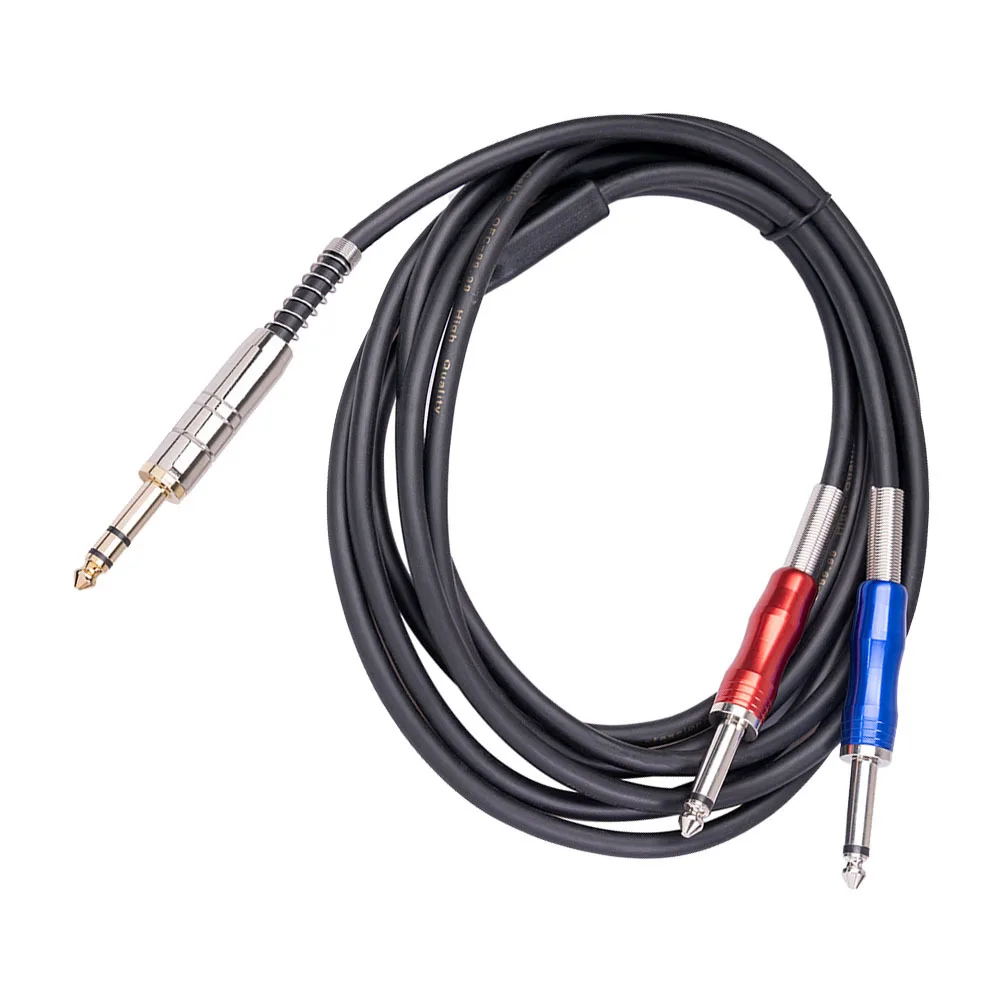 

6.35mm Stereo to Dual Mono Audio Cable 3m Copper Braided Shielding Gold Plated Plug for Guitar Speaker Console