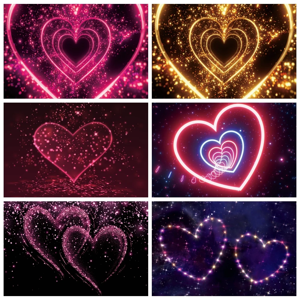 

Valentine's Day Photography Backdrop Shining Love Mother's Day Bride Shower Children Birthday Wedding Party Decor Photo Backdrop