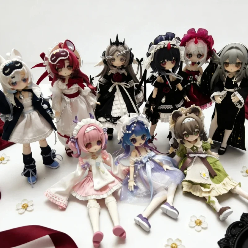 

Meki 1/12 Scale BJD Ball Jointed Doll Articulated Collectible Blind Box Creature Heart Anime Figure Decoration Birthday Gift