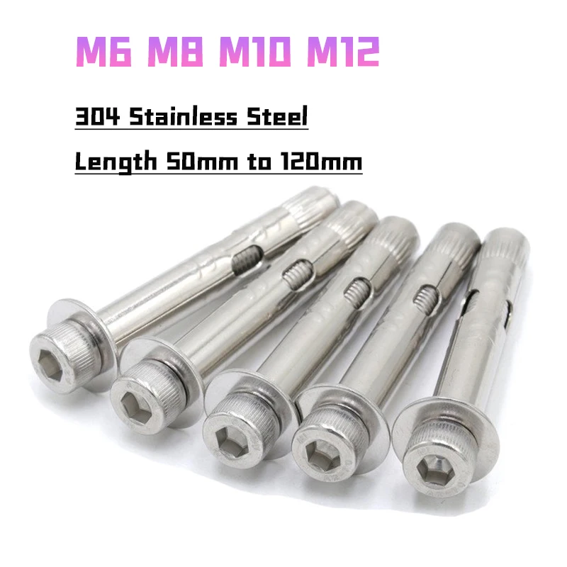 Peijian M6 M8 M10 M12 304 Stainless Steel Hexagon Hex Socket Built-in Expansion Screws Implosion Expansion Concrete Anchor Bolt