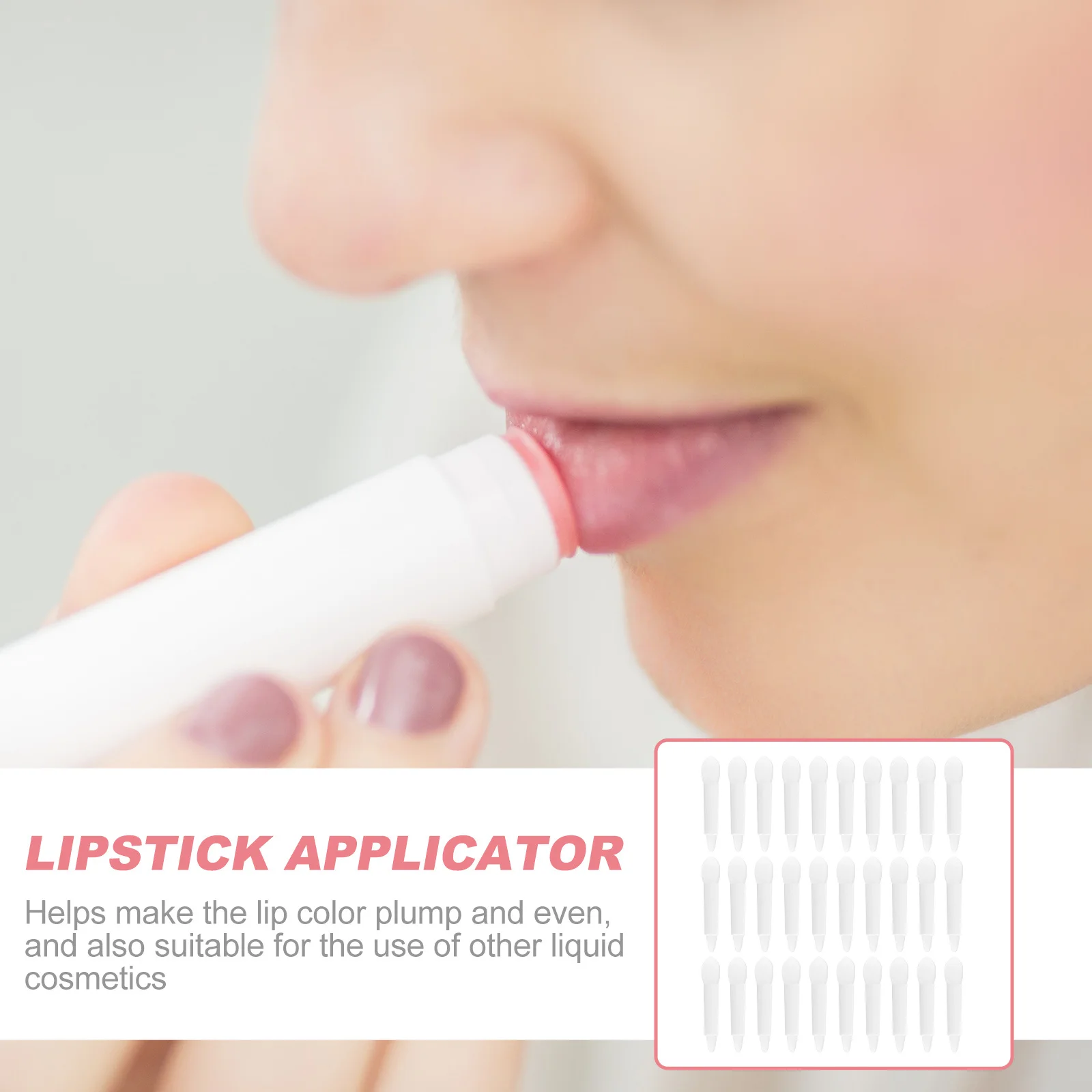 Juego de 30 Uds de pinceles de lápiz labial de silicona, aplicadores de máscara de labios seguros y duraderos para la piel, brillo de labios, maquillaje de sombra de ojos