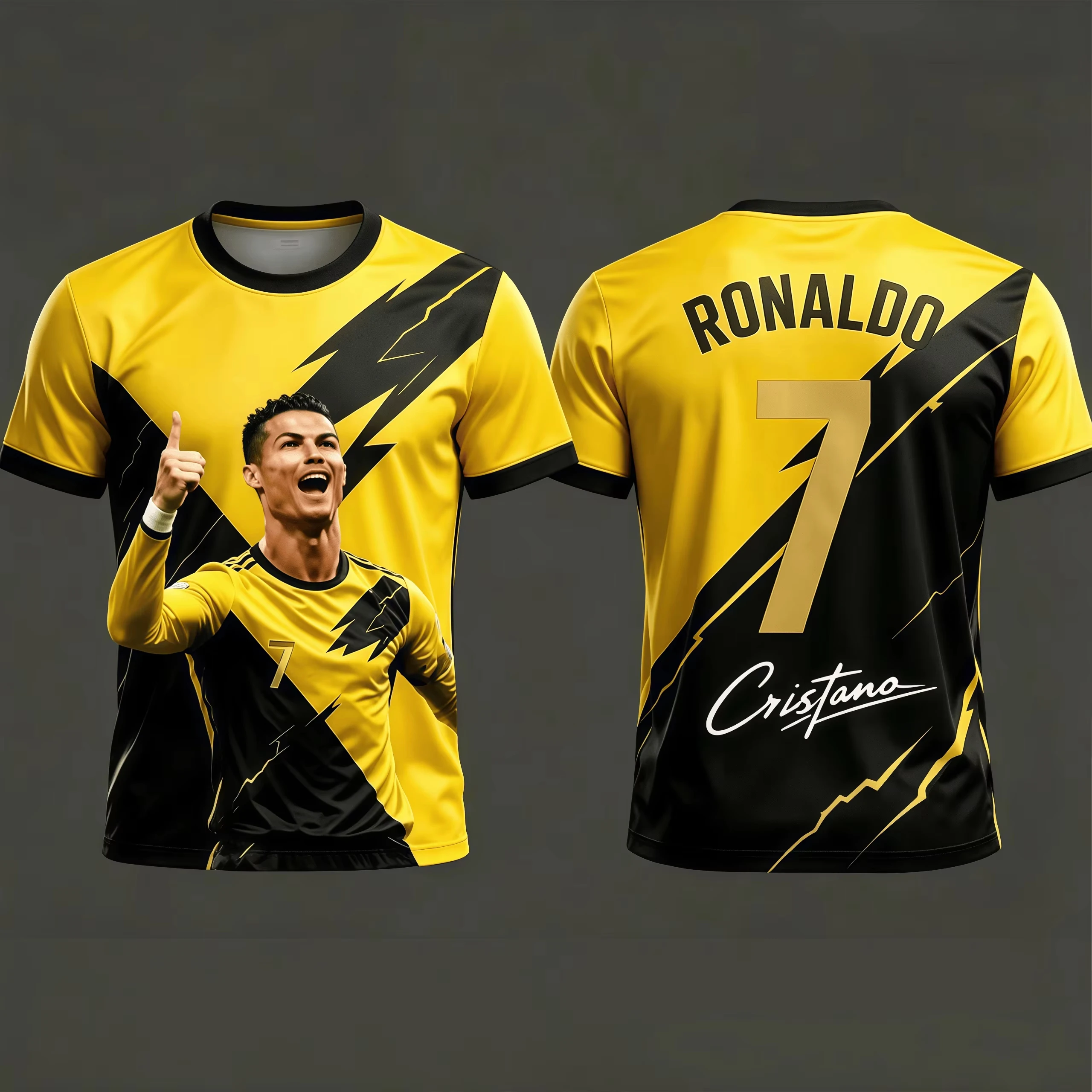 2026 Ronaldo No.7 Printed Round Neck Short Sleeve T-shirt Breathable Quick Drying Multi Color Family Matching Outfits