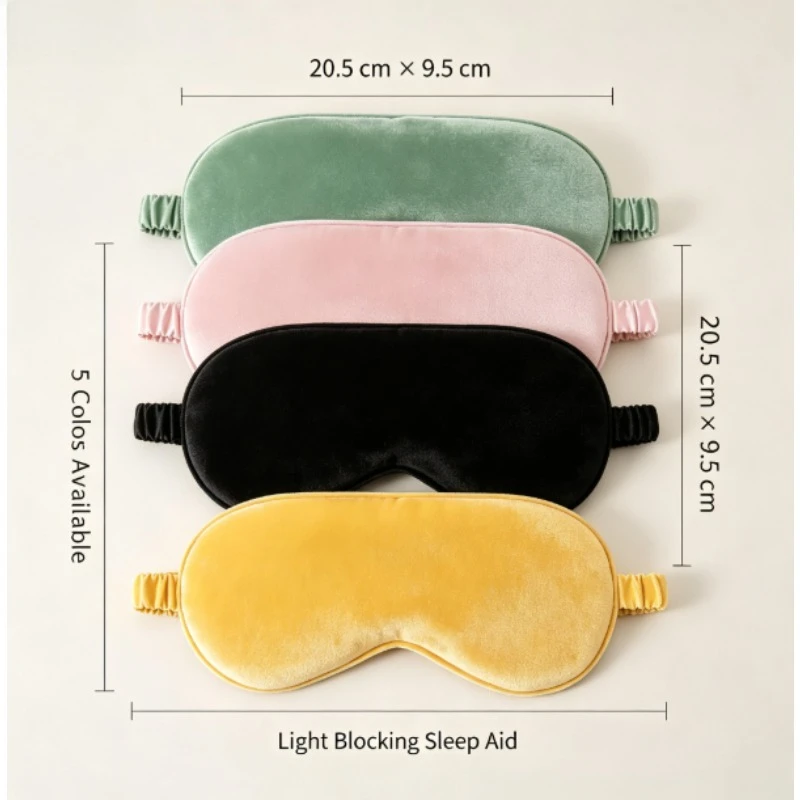 High‑End Double‑Sided Imitation Silk Sleep Eye Mask Unisex Light‑Blocking No‑Pressure Eye Cover Elastic Strap for Travel Lunch