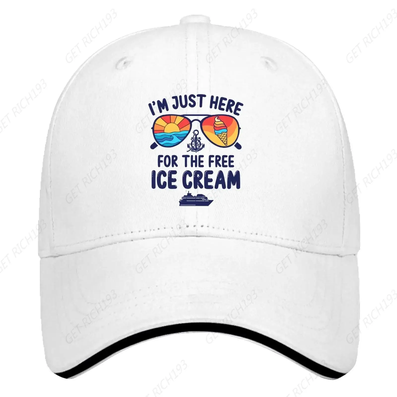 

I'M Just Here For The Free Ice Cream Printed Baseball Caps Dad Hats For Teen Graphic Cotton For Gifts