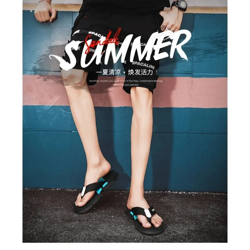

Summer Flip Flops Men Outdoor Casual Beach Shoes Slippers Men's Anti-skid Sandals Flat Bottom Slipper EVA Light Sandals At Home