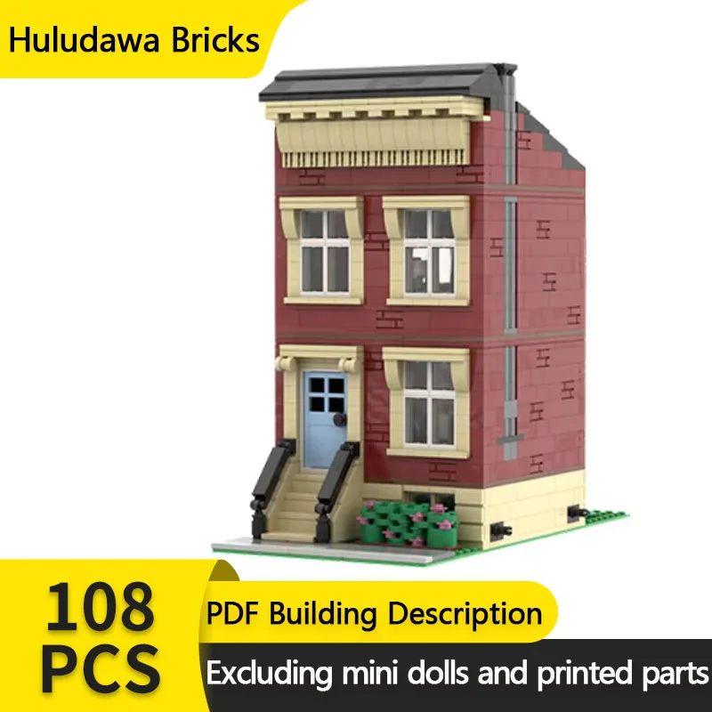 Popular Street View Model MOC Building Bricks American Style Villa Modular Technology Gifts Holiday Assemble Children Toys Suit