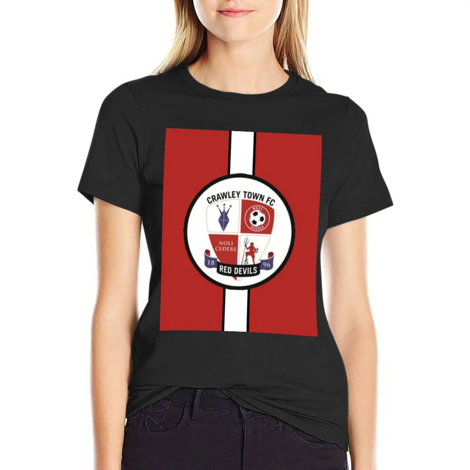 

Crawley Town FC Graphic T-Shirt plus size tops female Female clothing hippie clothes ariat shirts for Women