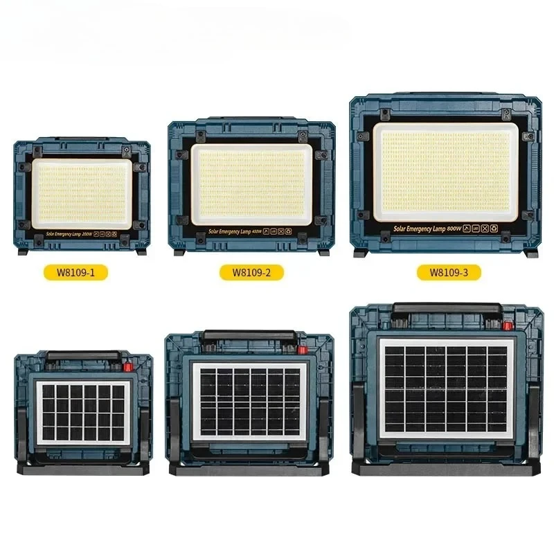 Solar-Powered LED Floodlight for Outdoor Use - Portable Emergency Lamp for Camping, Power Outages, and Household Lighting Needs