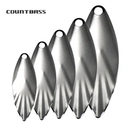 Countbass 50pcs COUNTBASS Size 2.5-4.5 Nickel Steel Willow Leaf Spinner Blades Fluted Pattern,  DIY Spinner baits Fishing Lures
