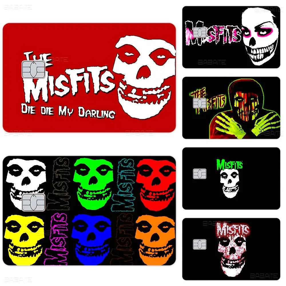 M-Misfits Rock Band Anime Cartoon Bear Skin Sticker Film Tape Case for Big Credit Debit Card Front Side