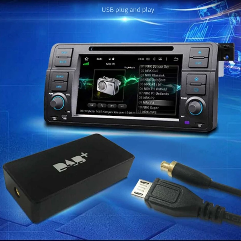 DAB+ Antenna For Android Car Radio With USB Adapter GPS Stereo DAB Receiver Player Automatic Scan Support Channel List