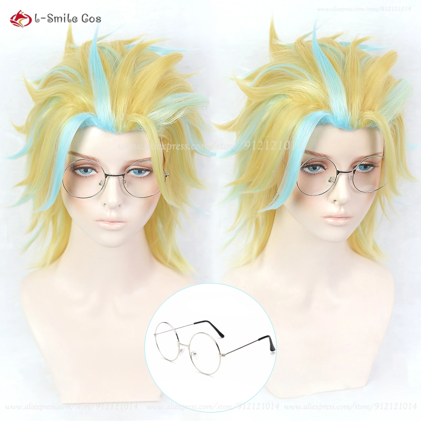 Anime Haitani Rindo Cosplay Wig Short Golden Mixed Wigs Heat Resistant Synthetic Hair Haitani Ran Haitani Rindo Wigs + Wig Cap