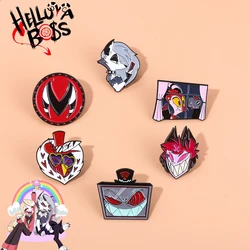 Animation Helluva Boss Enamel Brooch Killer Demon Blitz Metal Cartoon Pins Cosplay Props Fans Gift Men Women Backpack Jewelry