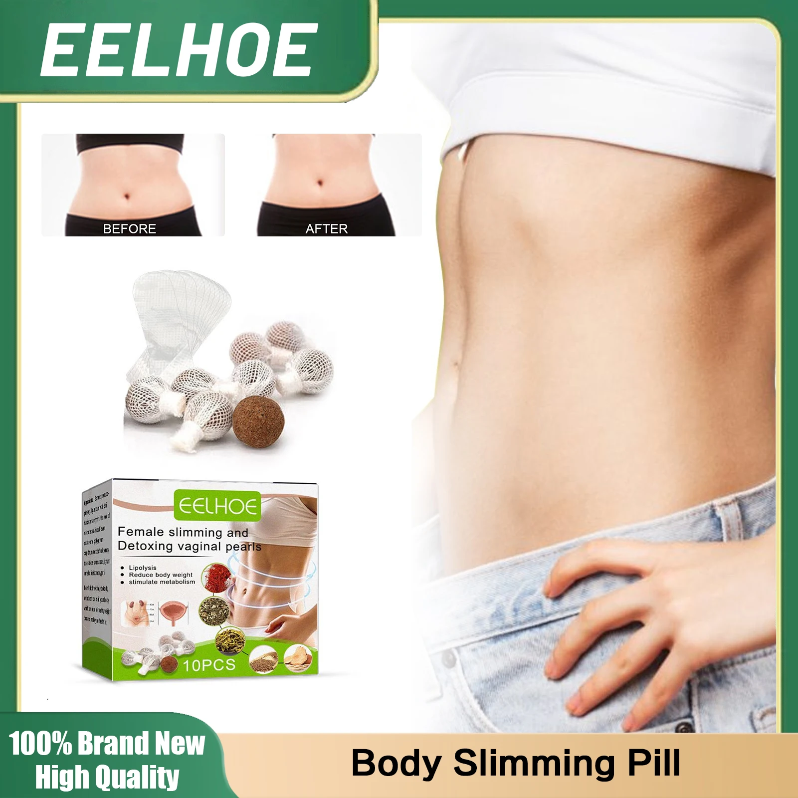 Body Slimming Pill Tummy Cellulite Removal Belly Sculpting Vaginal Detoxification Clean Uterus Balls Herbal Weight Loss Pills