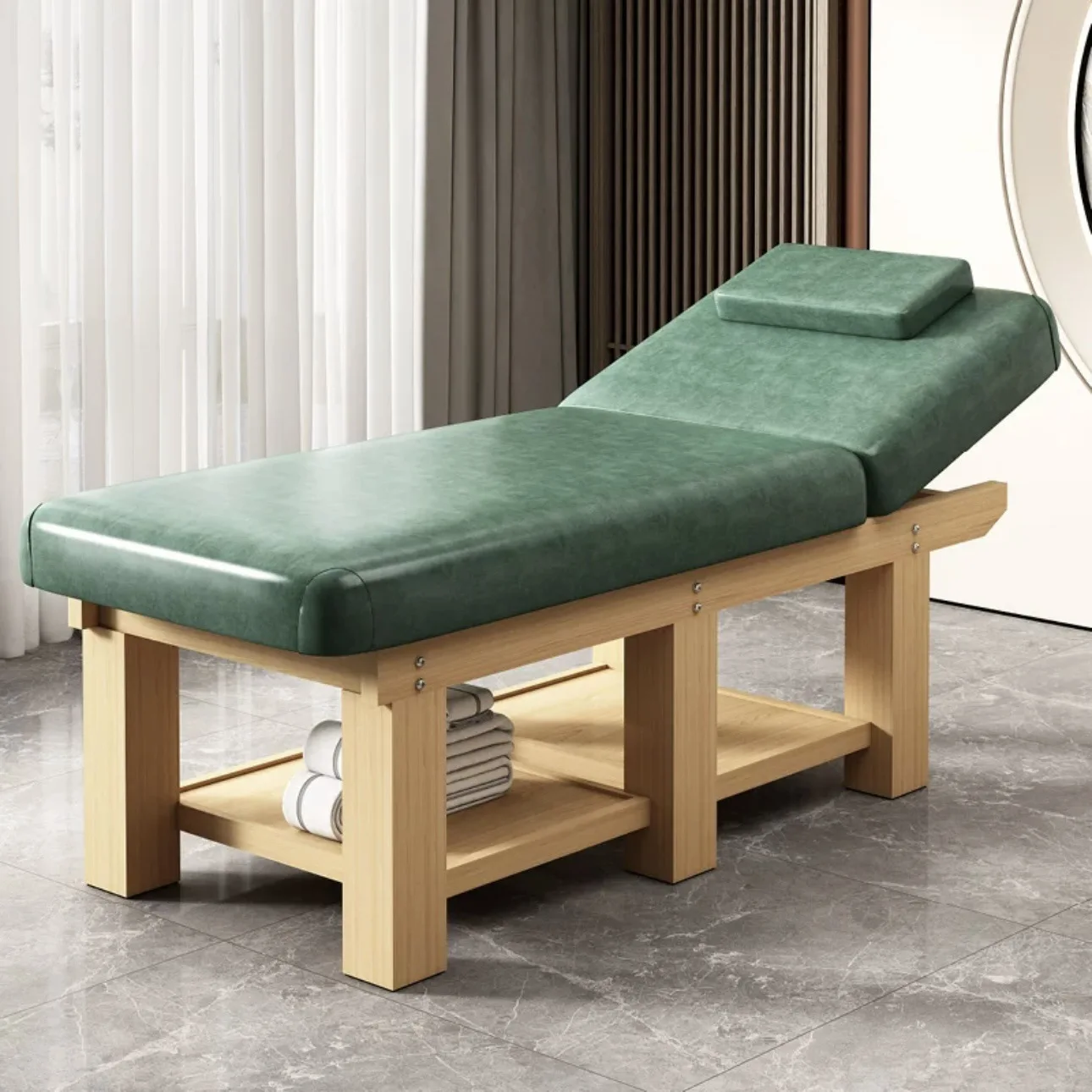 

Wooden Massage Bed, Professional Beauty Table, Facial Spa Furniture for Lash and Body Skin Care, Heavy Duty Salon Bed