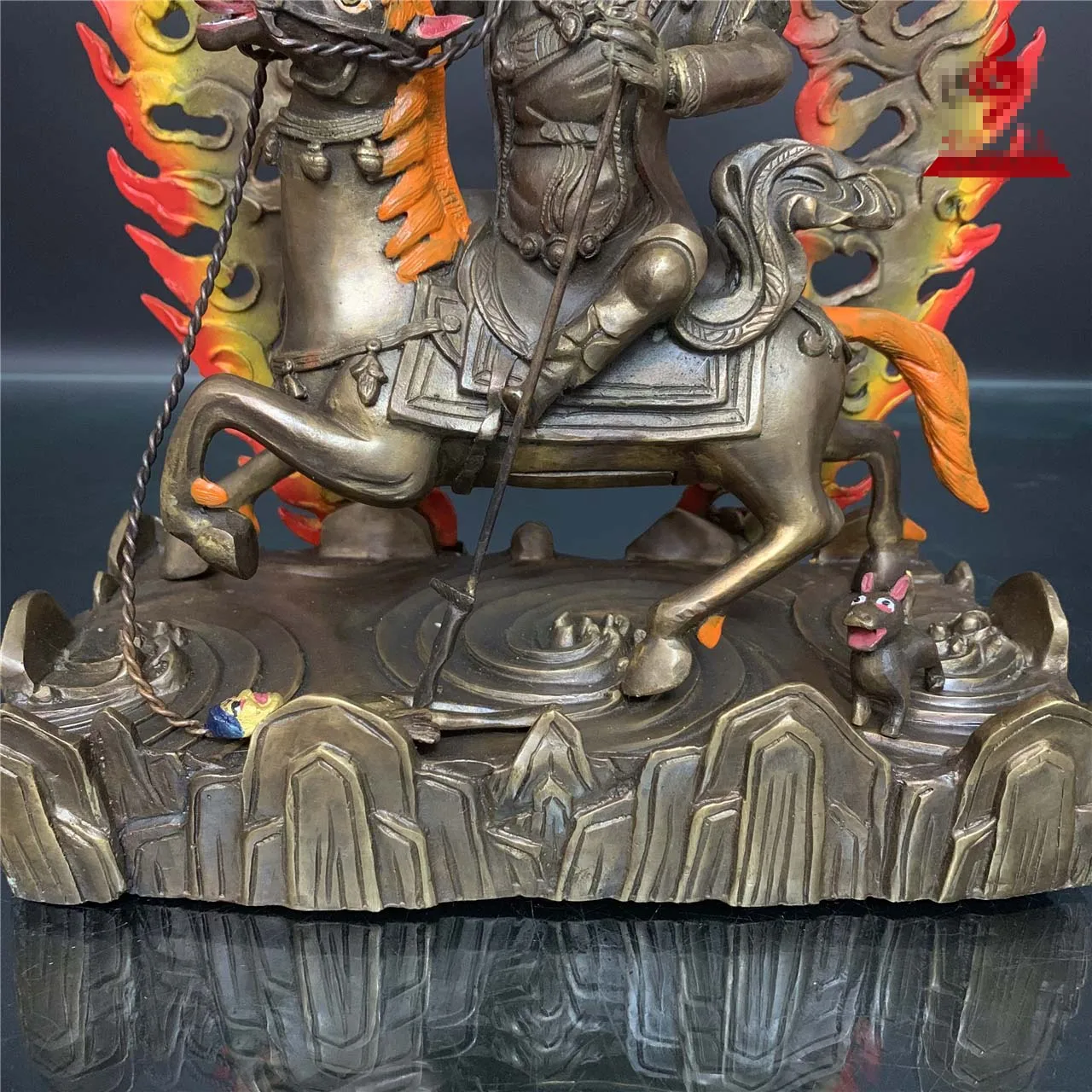 نادر جيد نيبال التبت معبد النحاس زيمار دارما حامي الثناء الله بوذا تمثال قاعة البوذية حماية العبادة 25 سنتيمتر #4