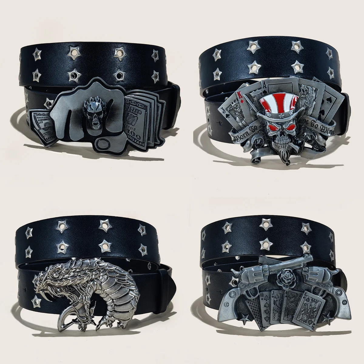 Star Rivet Damengürtel Gothic Mode Herrengürtel Plus Size Ledergürtel Hip Hop Punk Rock Stil Western Cowboy Jeans Gürtel Geschenk