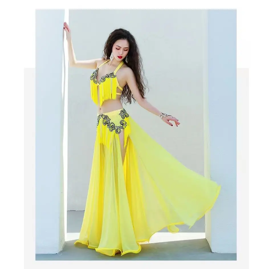 Elegant Belly Dance Costume Sexy Women Adult 2023 New Dynamic Tassel Oriental Dance Performance Competition Big Swing Skirt Set