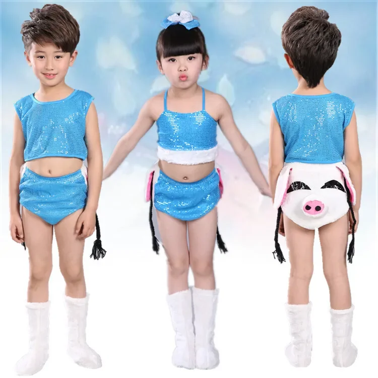

New Children's Day Performance Dress for Boys and Girls Stage Cartoon Animal Shaped Cute Little Pigs Performance Dress