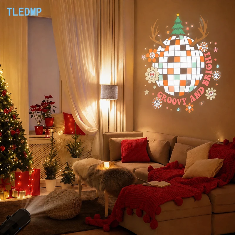 Christmas Projection Lamp Santa Claus Snowflake Reindeer Holiday Decoration Light 10mode Pattern Party Decor Light for Christmas