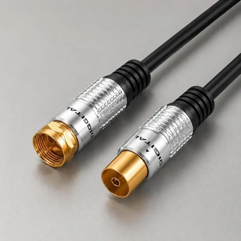 R53C Coaxial Connector Cable TV9.5 Female to F Male Coaxial Satellite Antennas Cable for Home Antennas Setups