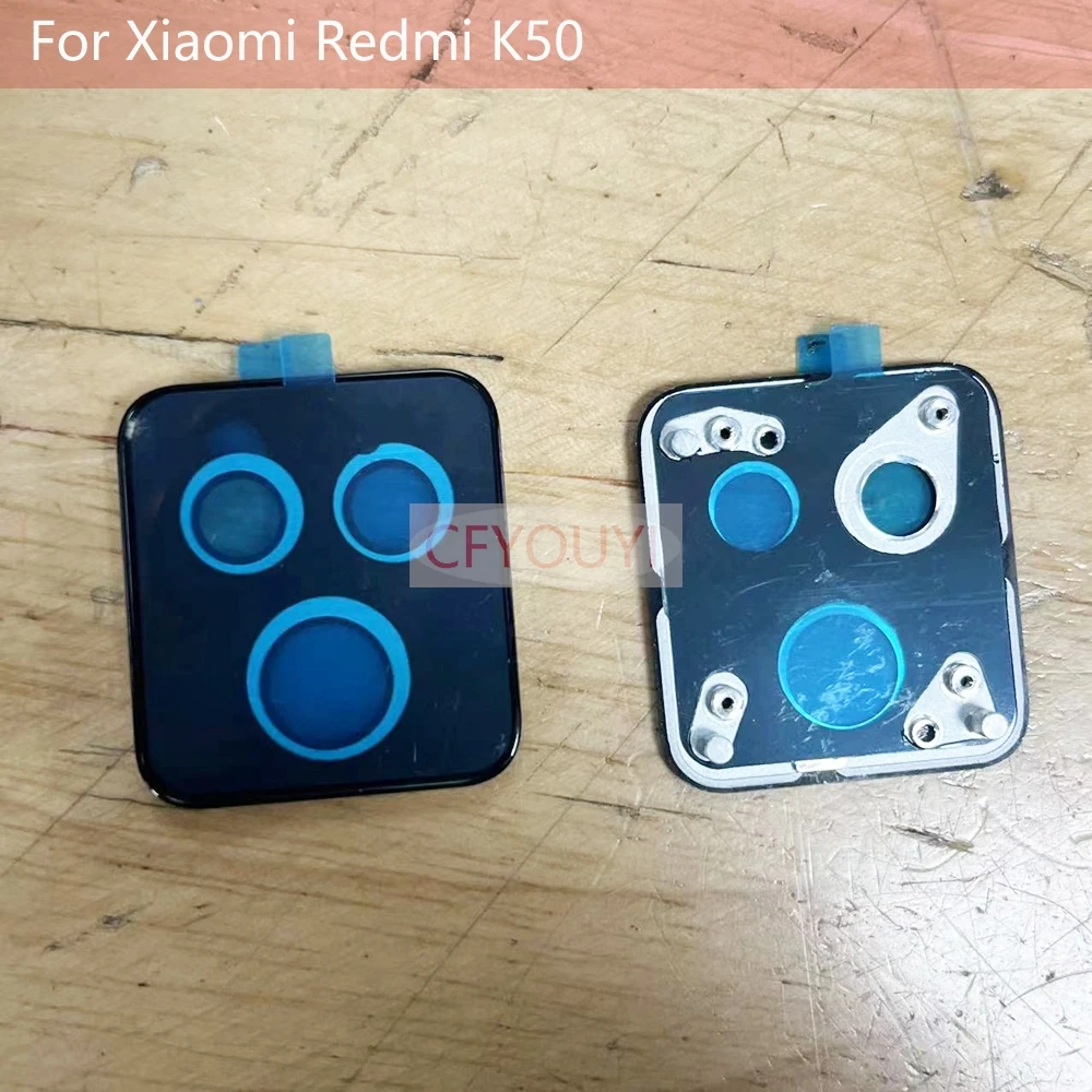 For Xiaomi Redmi K50 Back Camera Lens Plate Frame with Adhesive Sticker Replacement Part