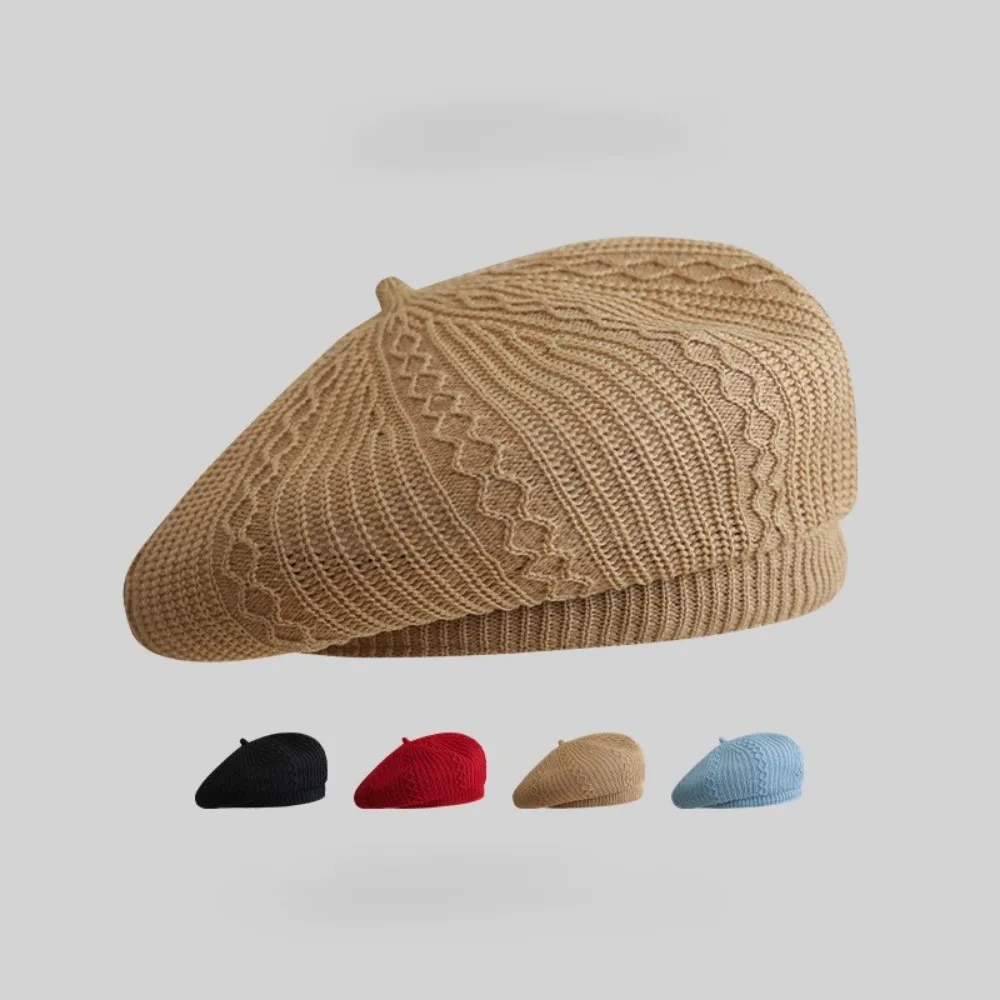 

2025 Spring and Autumn New Beret Hollow Breathable Face Highlighting Small Sweet Painter Hat