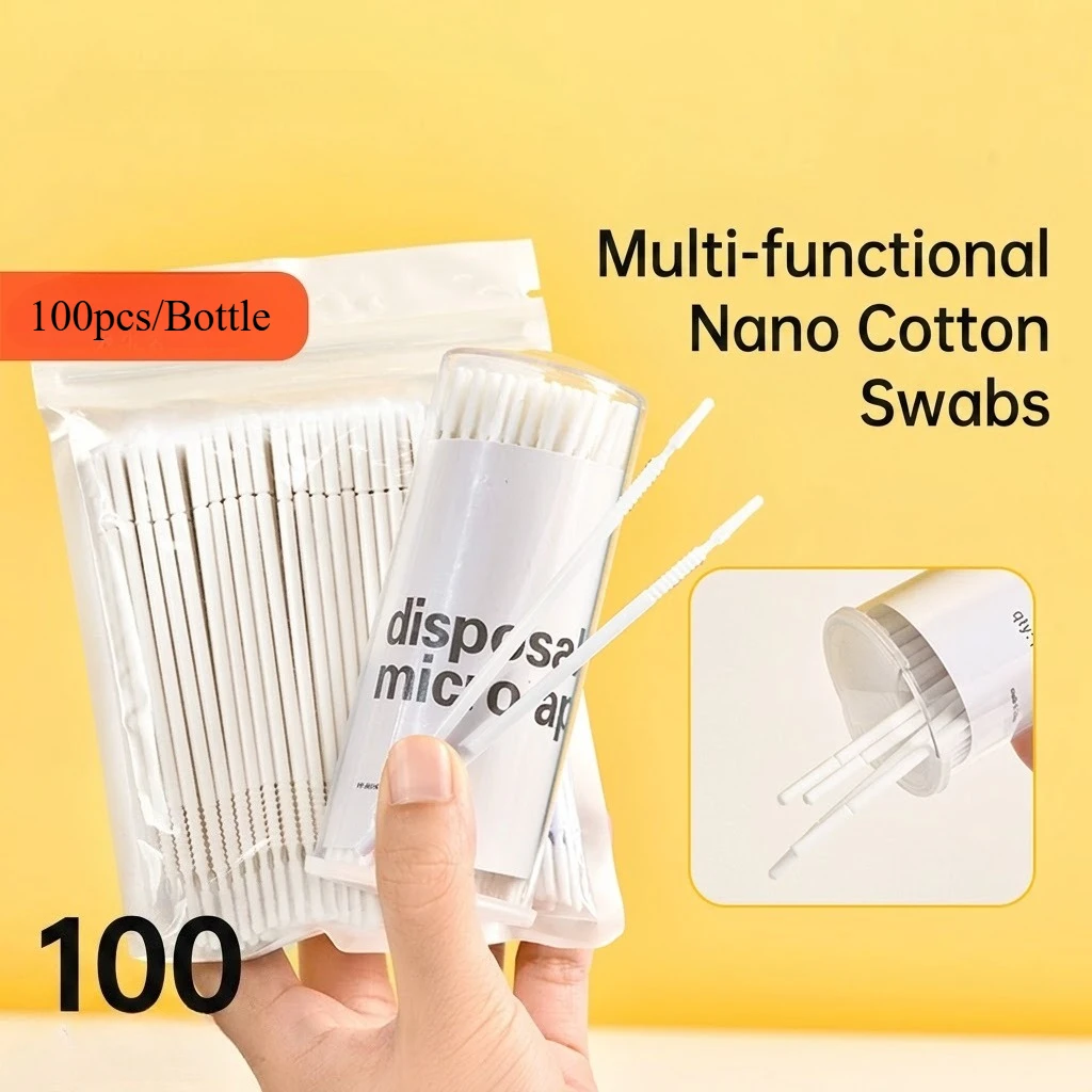 Women Micro Applicator Brushes for Lash Extensions & Microblading – Hygienic Multi-Purpose Makeup Swabs in Dispenser Box