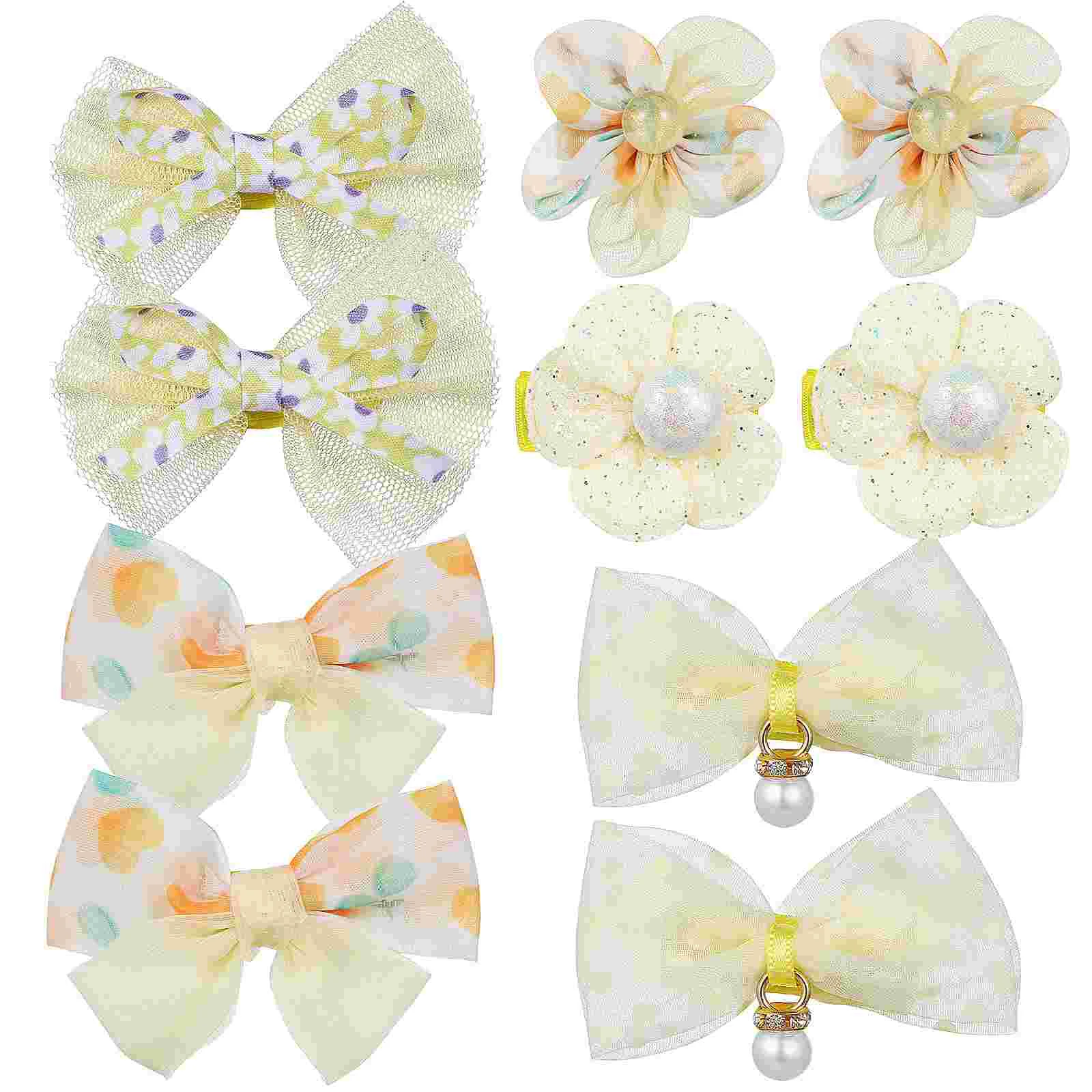 Bow Hairpin Flowers Clips Headpiece Decors Ponytail for Women Floral Lined Accessory Girl Accessories Bobby Pins