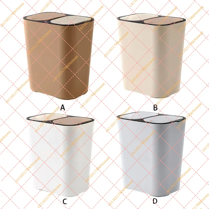 Modern Odor Proof Garbage Can, One-Touch Leakproof Kitchen Trash Bin, Space Saving Plastic Waste Basket for Home