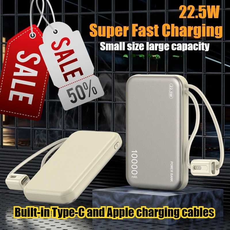 

22.5W 20000mAh Fast Charging Power Bank with Built-in Charging Cable 3C Certified & Portable for All Series of Smartphones