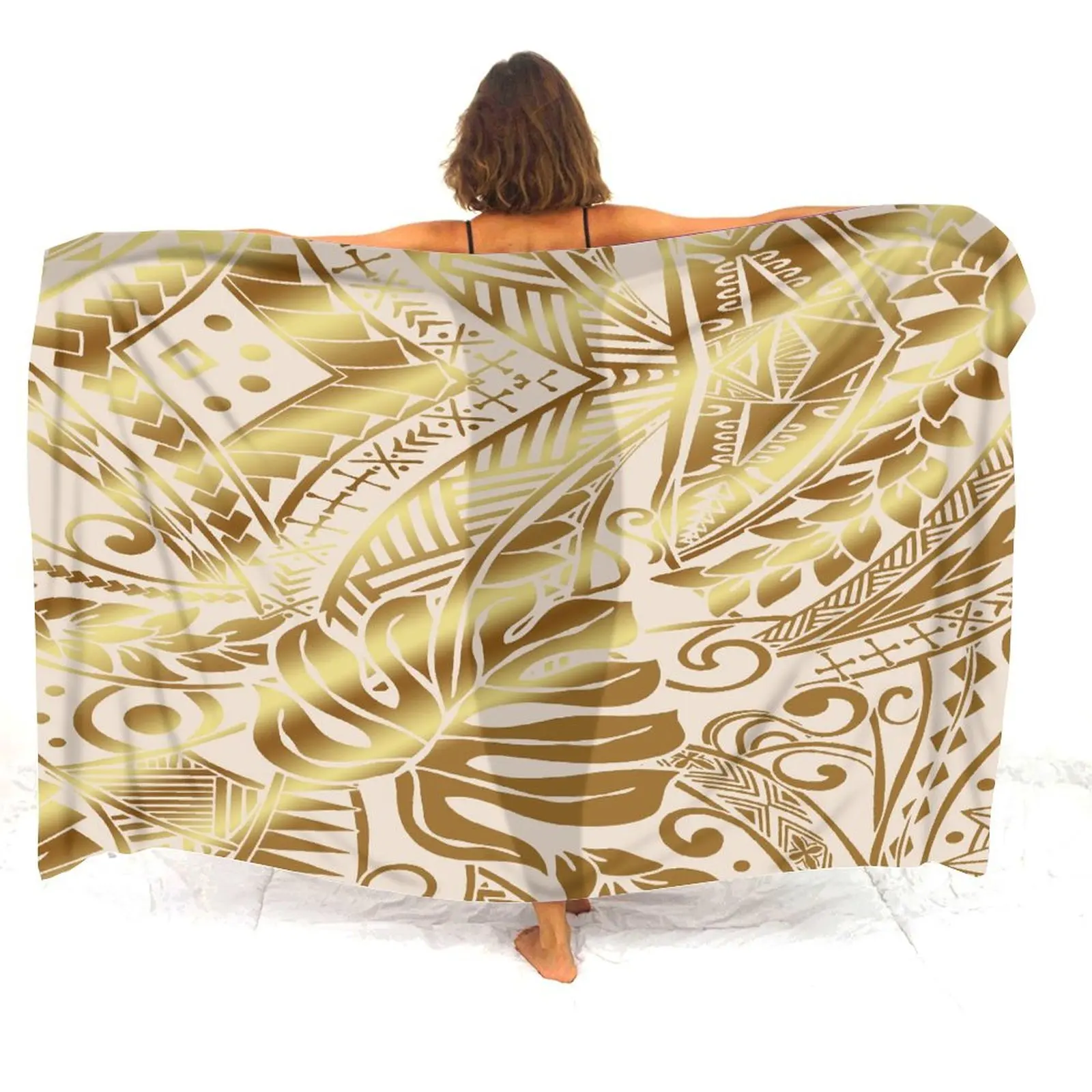 

Summer Beach Sarong Apron Polynesian-Style Printed Sarong Customizable Pattern Elegant Sarong Shawl