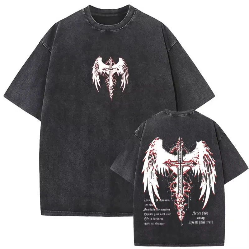 

Христианская религиозная футболка с изображением Иисуса Forgive Them Father, винтажная потертая футболка для мужчин и женщин, готический рок, большие футболки, топы, уличная одежда