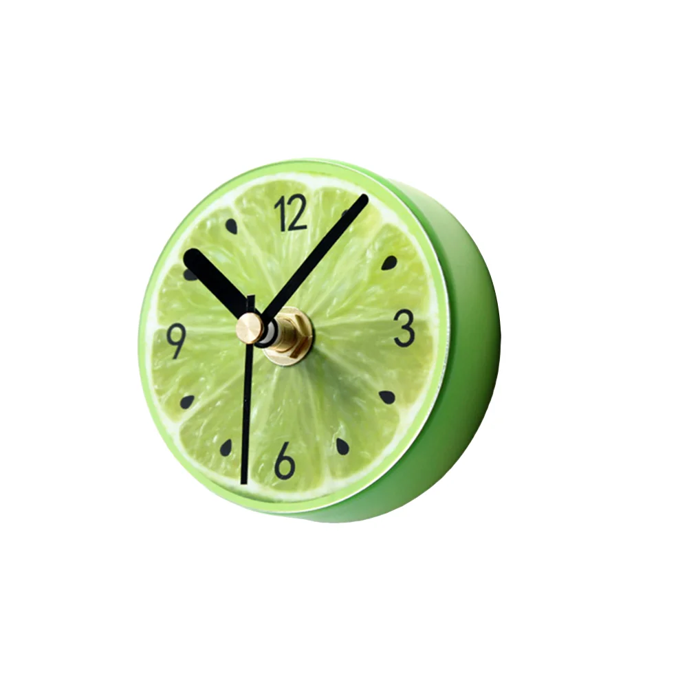 

Non Ticking Wall Lock Refrigerator Clock Magnet Fruit Kitchen Fridge Time Green