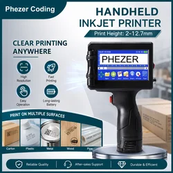For Hp Phezer 12.7mm Label Printer Batch Code Date Number QR Bar Logo Expiry P15 Handheld Inkjet Printer 28 Languages Portable