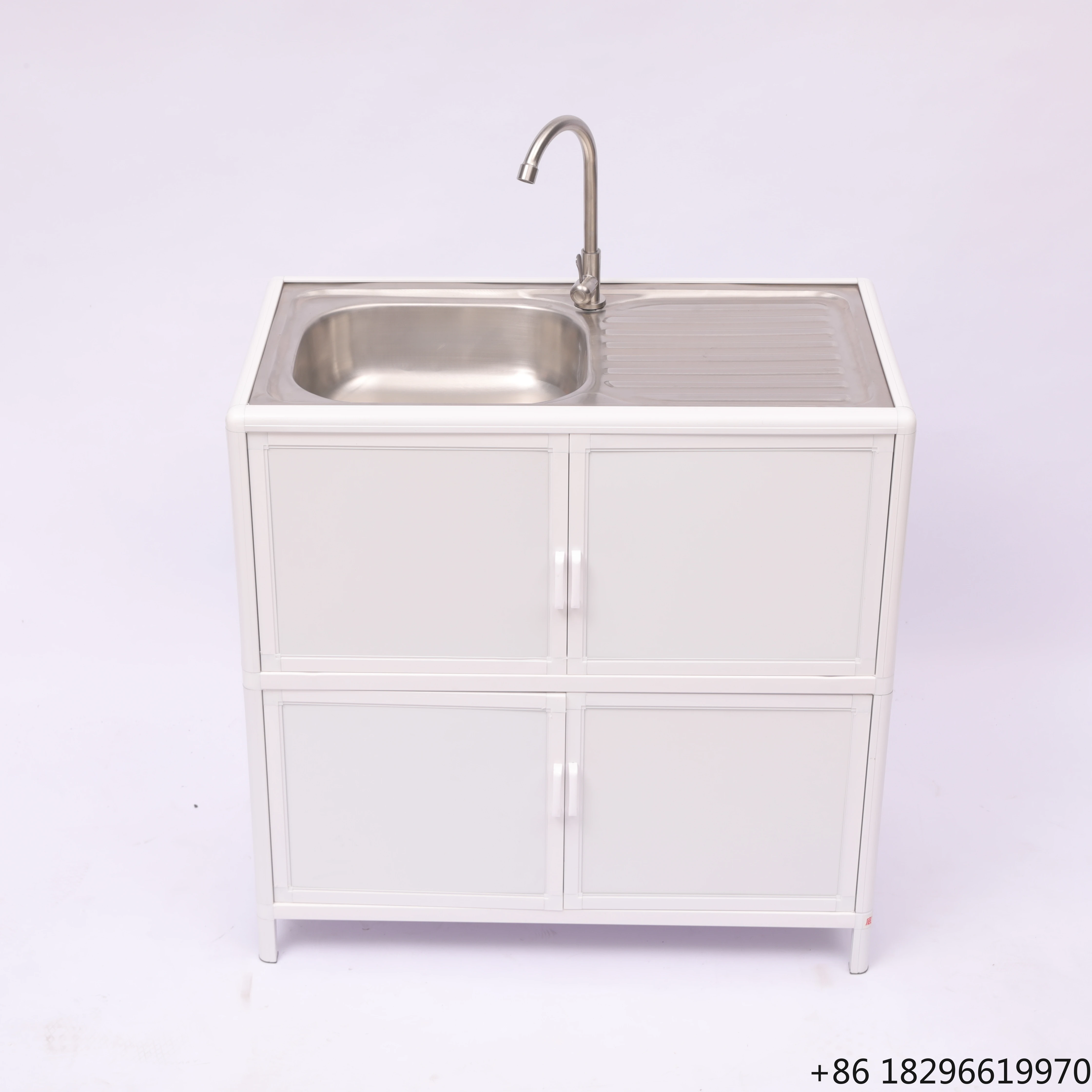 

European Modern Small Kitchen Cabinet Set With Sink Ready Made Complete Smart Storage For Home Apartment