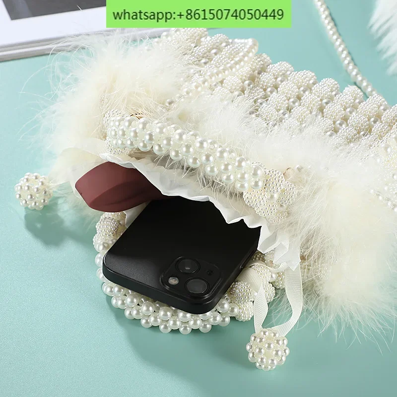 حقيبة عشاء لؤلؤية على الطراز الأوروبي والأمريكي، وحقيبة مأدبة على الطراز الأنثوي، وحقيبة يد عالية الجودة #4