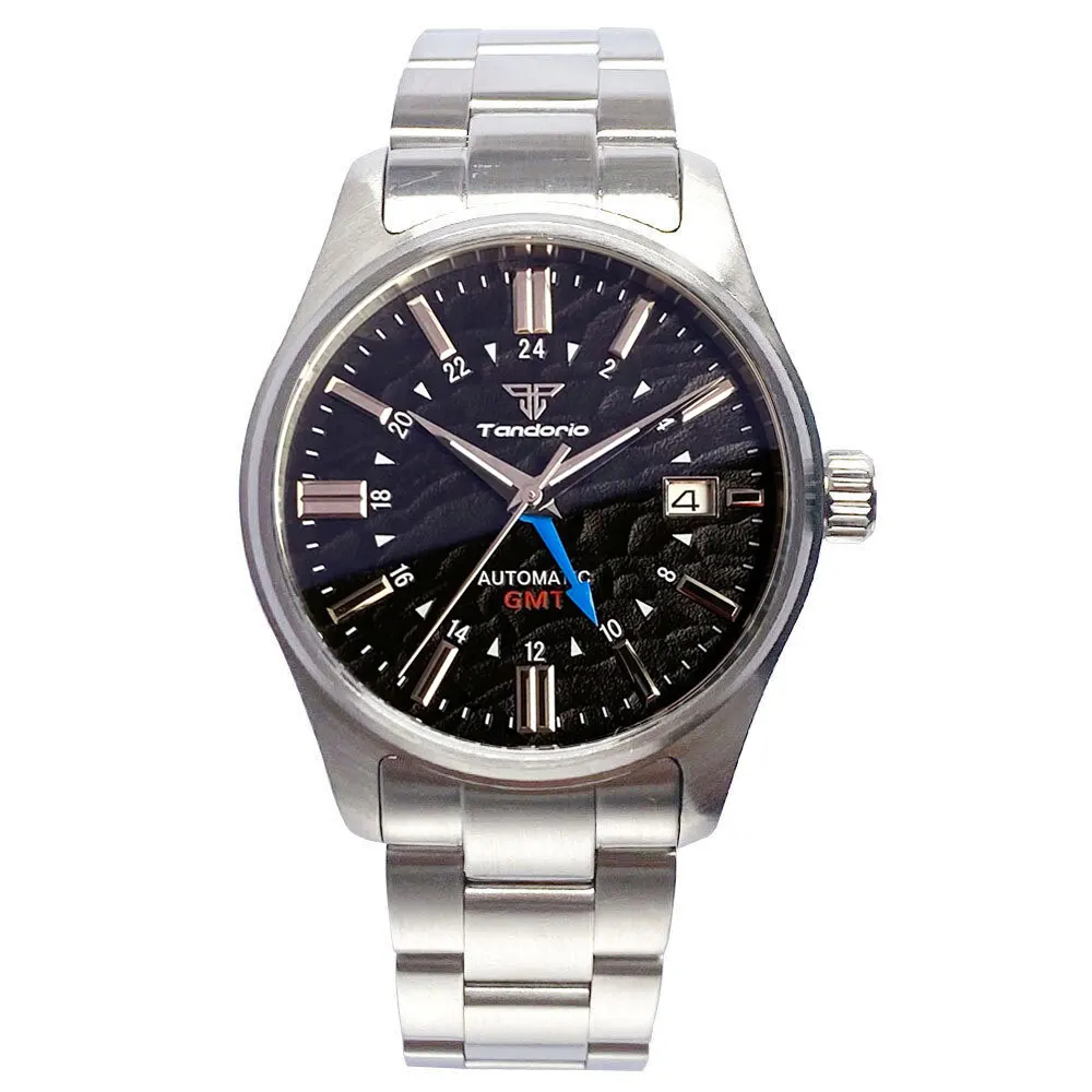Tandorio Titanium Pilot Watch GMT Mechanical Men's Watch
