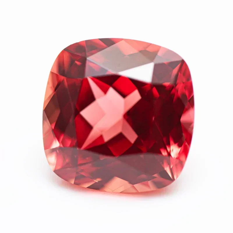 

Lab Grown Sapphire Sunset Red Color Square Cushion VVS1 Selectable AGL Certificate Charms Beads for Diy Jewelry Making Materials